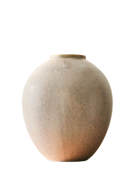 West Elm Orla Ceramic Barrel Vase, H29cm, Grey, Grey