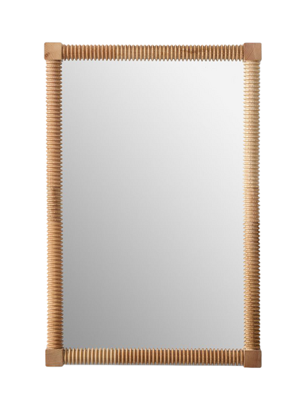 West Elm Peyton Ash Wood Rectangular Wall Mirror, 91 x 61cm, Natural, Light Ashwood