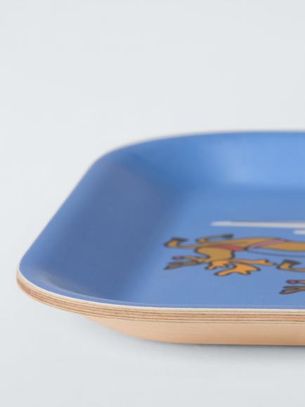 John Lewis Scotty Gillespie Reindeer Race Ya! Wood Tray, Blue - view 2, Blue