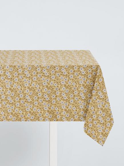John Lewis Leafield Oilcloth Tablecloth Fabric, Butter Yellow
