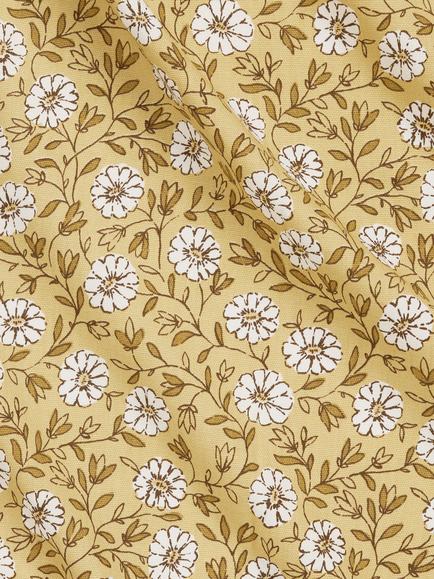 John Lewis Leafield Oilcloth Tablecloth Fabric - view 2, Butter Yellow