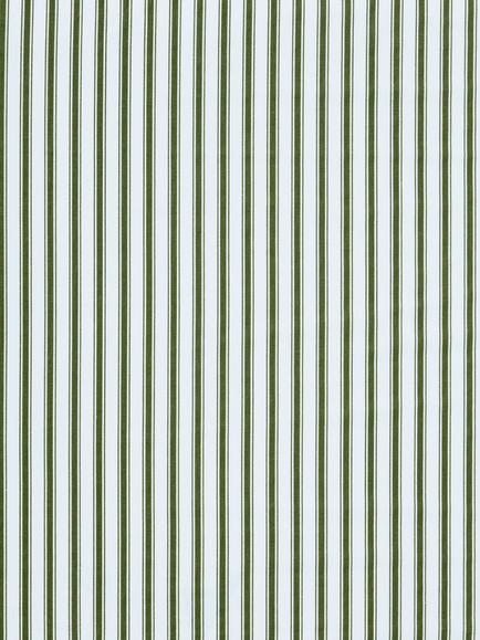 John Lewis Ticking Stripe Oilcloth Tablecloth Fabric, Avocado - view 2, Avocado