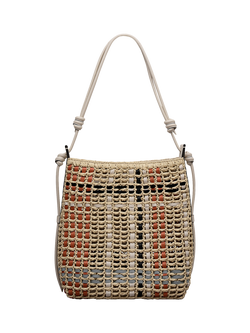 Radley The Camden Raffia Check Shoulder Bag, Natural