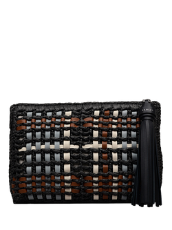 Radley Camden Raffia Zip Pouch, Black, Black