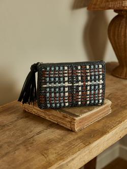 Radley Camden Raffia Zip Pouch, Black - view 2, Black