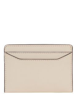 Radley Picton Place Leather and Raffia Card Holder, Salt - view 2, Salt