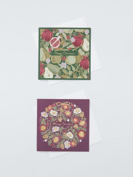 John Lewis Floral Wreath & Pomegranate Luxury Charity Christmas Cards, Pack of 8, Plum Wreath