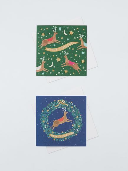 John Lewis Reindeer Luxury Charity Christmas Cards, Pack of 8, Multi Reindeer