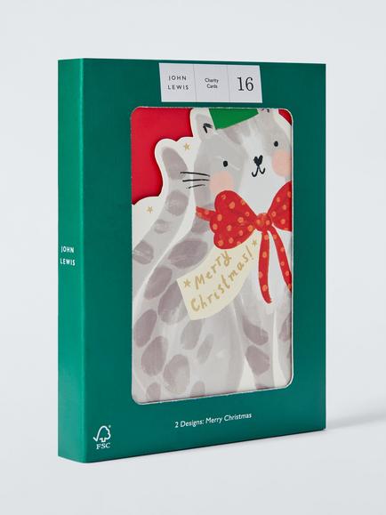 John Lewis Festive Pets Charity Christmas Cards, Pack of 16 - view 2, Multi Animals