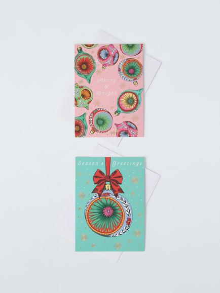 John Lewis Retro Baubles Charity Christmas Cards, Pack of 16, Multi Snowflakes