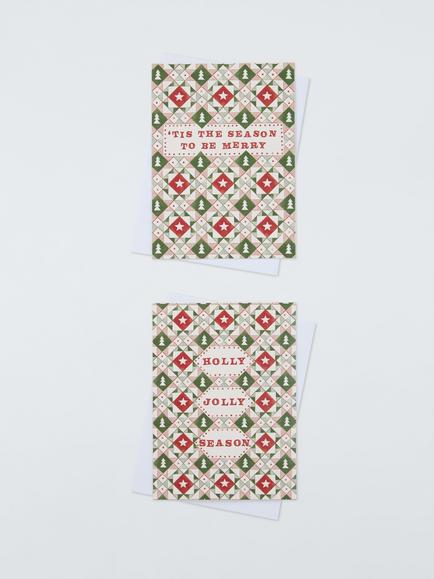 John Lewis Scandi Quilt Charity Christmas Cards, Pack of 16, Multi Diamond