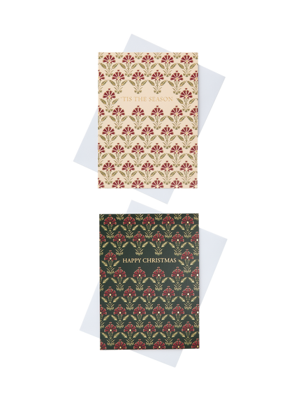 John Lewis Christmas Cards, Pack of 16, Plum Floral, Plum Floral