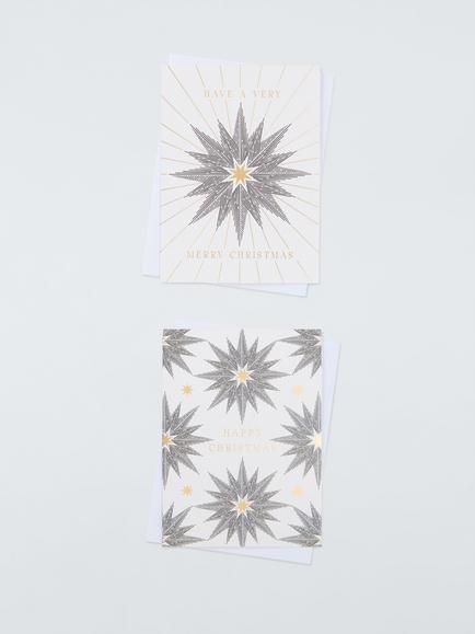 John Lewis Silver Star Charity Christmas Cards, Pack of 16, Black Star