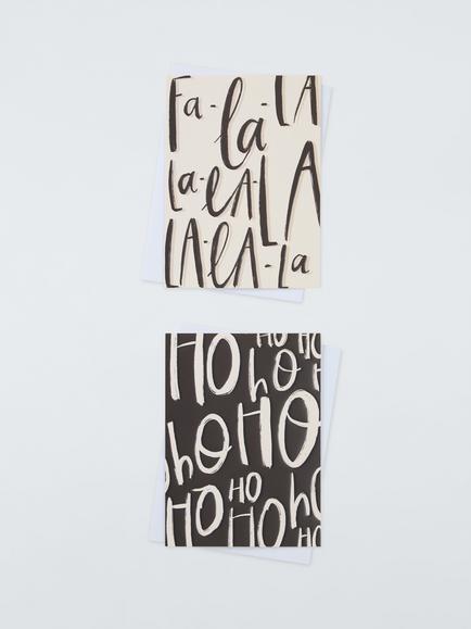 John Lewis Ho Ho Ho Charity Christmas Cards, Pack of 16, Cream Text