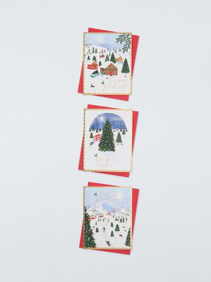 John Lewis Ski Village Charity Christmas Cards, Pack of 12, White Snow
