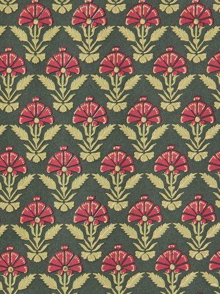 John Lewis Dark Base Floral Wrapping Paper, 4m - view 2, Green