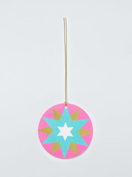 John Lewis Bauble Star Print Gift Tags, Pack of 10, Bright Green, Bright Green