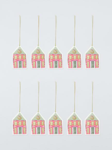 John Lewis Houses Gift Tags, Pack of 10, Cream - view 2, Cream