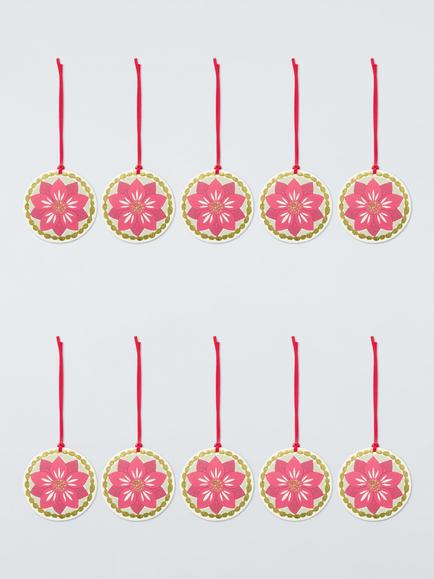 John Lewis Floral Gift Tags, Pack of 10, Pink - view 2, Pink