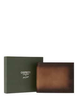 OSPREY LONDON Hand Burnished Leather Billfold Wallet, Cognac - view 2, Cognac