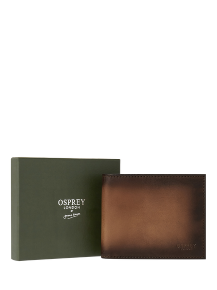 OSPREY LONDON Hand Burnished Leather Billfold Wallet, Cognac - view 2, Cognac