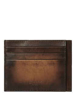 OSPREY LONDON Hand Burnished Leather Cardholder, Cognac, Cognac