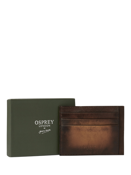 OSPREY LONDON Hand Burnished Leather Cardholder, Cognac - view 2, Cognac