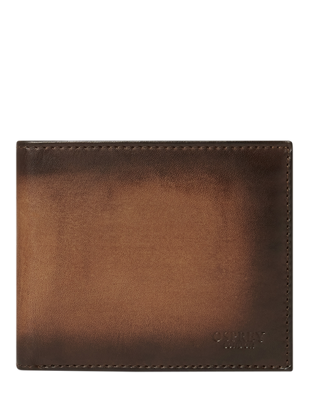 OSPREY LONDON Hand Burnished Leather Coin Pocket Wallet, Cognac, Cognac