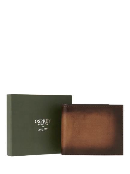 OSPREY LONDON Hand Burnished Leather Coin Pocket Wallet, Cognac - view 2, Cognac