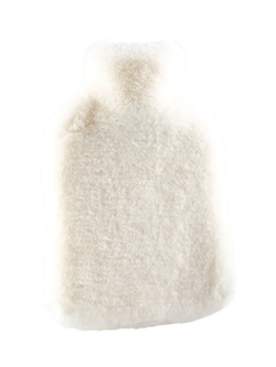 Truly Faux Fur Hot Water Bottle, Cream, Cream
