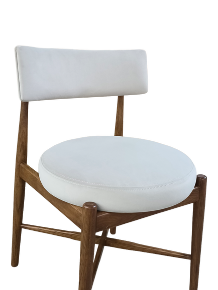 G Plan Flora Dining Chair - view 2, Grey/Warm Oak