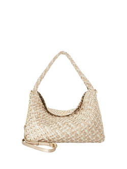 Dune London Deliberate L Woven Shoulder Bag, Ecru