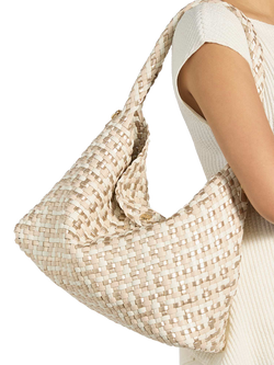 Dune London Deliberate L Woven Shoulder Bag - view 2, Ecru