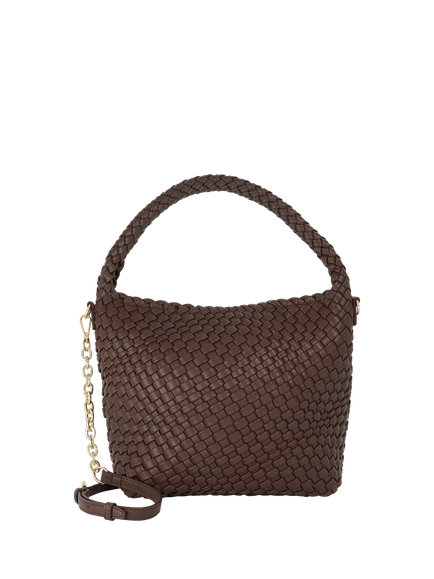 Dune London Deliberate M Woven Slouch Bag, Chocolate, Chocolate