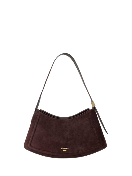 Dune London Dependent Suede Shoulder Bag, Brown, Brown