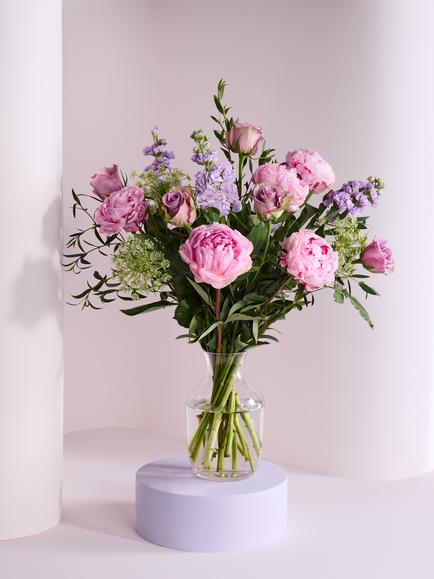 John Lewis Peony Hand Tied Bouquet, Blue Royal
