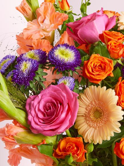 John Lewis Summer Asters & Gladioli Hand Tied Bouquet - view 2, Blue Royal