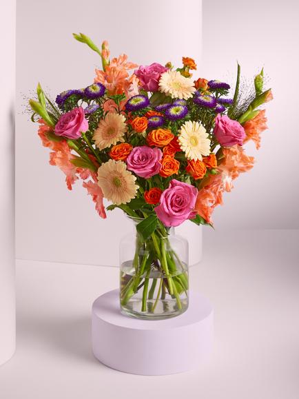 John Lewis Summer Asters & Gladioli Hand Tied Bouquet, Blue Royal