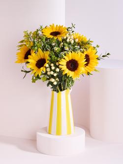 John Lewis Sunflowers Hand Tied Bouquet & Jug, Blue Royal