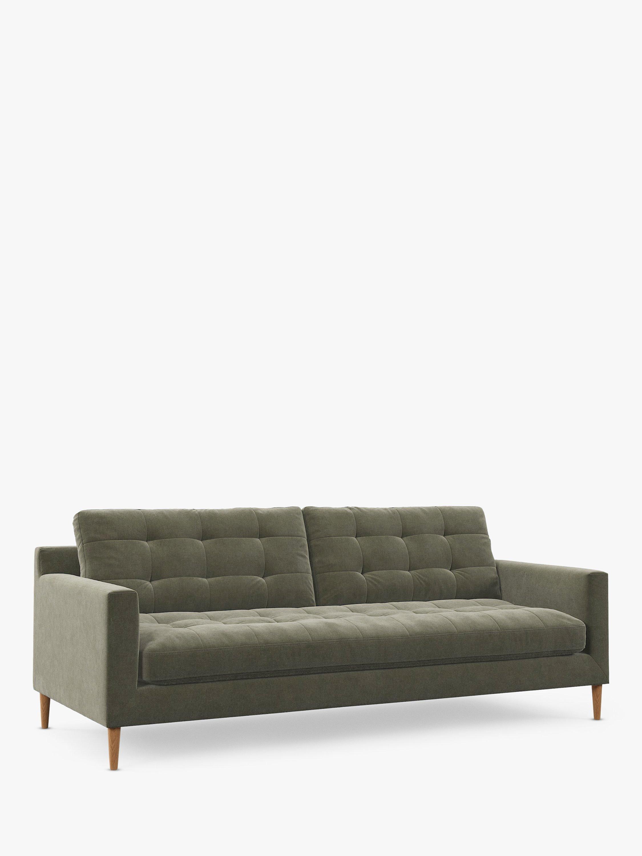 Draper II Range, John Lewis Draper II Large 3 Seater Sofa, Light Leg, Moss Green