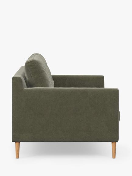 John Lewis Draper II Large 3 Seater Sofa, Light Leg, Moss Green - view 2, Moss Green