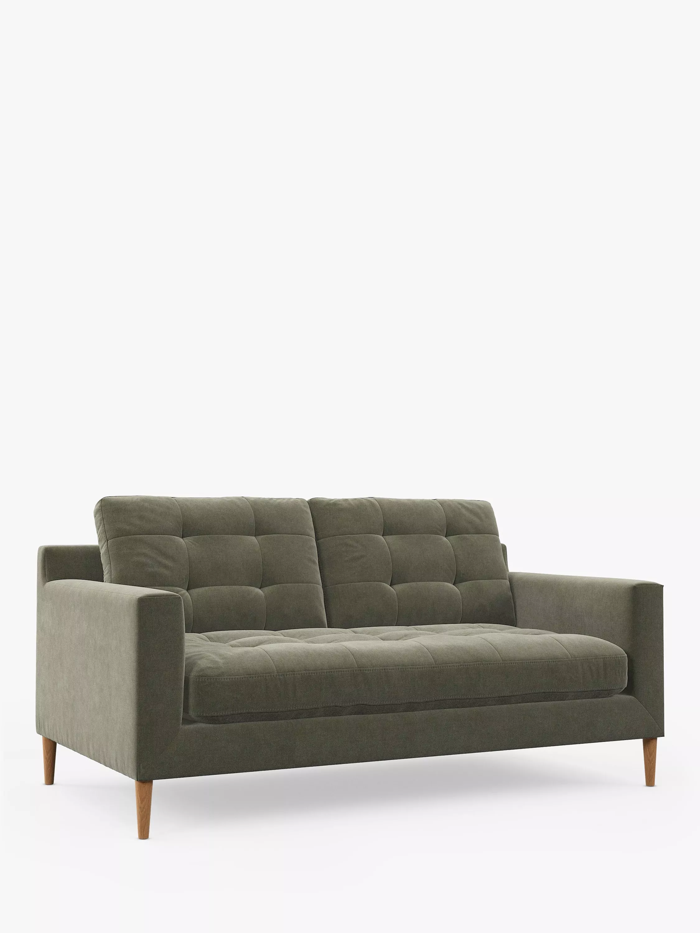 John Lewis Draper II Medium 2 Seater Sofa, Light Leg, Moss Green