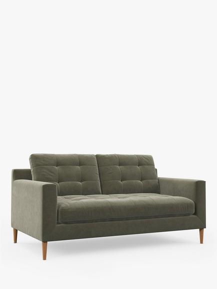 John Lewis Draper II Medium 2 Seater Sofa, Light Leg, Moss Green, Moss Green