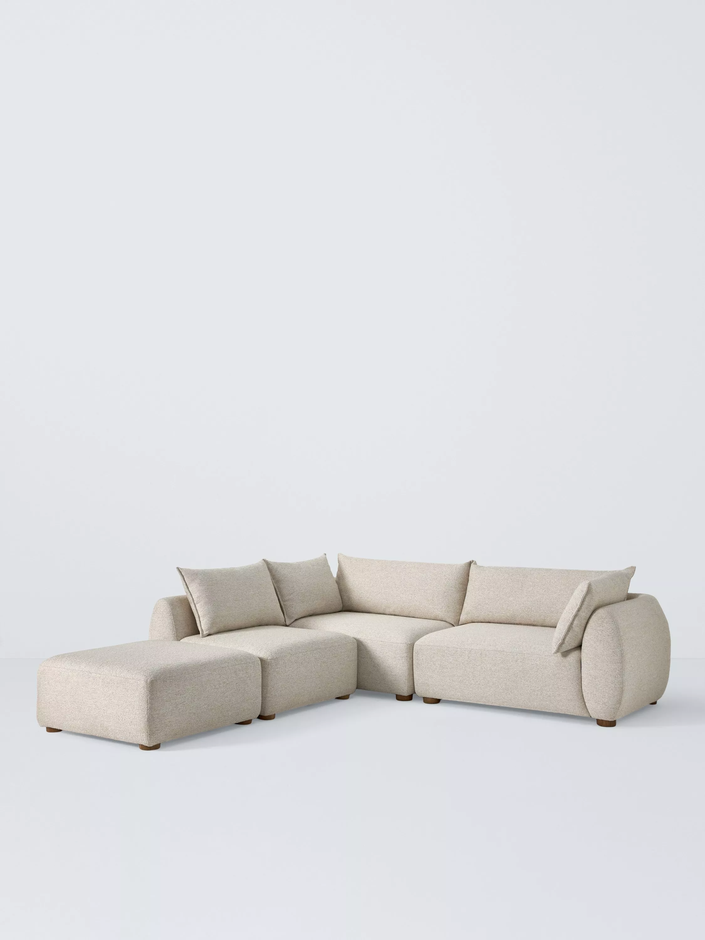 John Lewis Elara 4 Seater Chaise End Sofa, Dark Leg, Natural