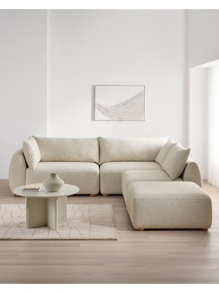 John Lewis Elara 4 Seater Chaise End Sofa, Dark Leg, Natural - view 2, Natural