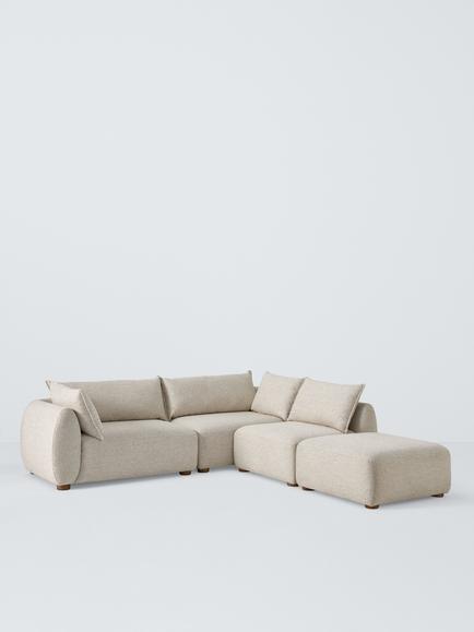 John Lewis Elara 4 Seater Chaise End Sofa, Dark Leg, Natural - view 2, Natural
