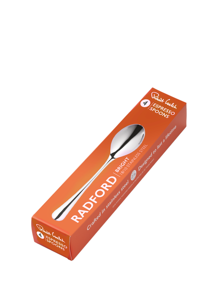 Robert Welch Radford Bright Stainless Steel Espresso Spoon, Set of 4 - view 2, Silver