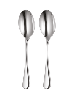 Robert Welch Radford Bright Stainless Steel Serving Spoons, Set of 2, Silver