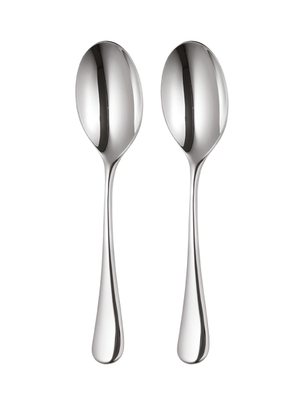 Robert Welch Radford Bright Stainless Steel Serving Spoons, Set of 2, Silver