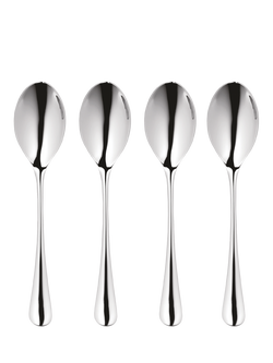 Robert Welch Radford Bright Stainless Steel English Teaspoons, Set of 4, Silver